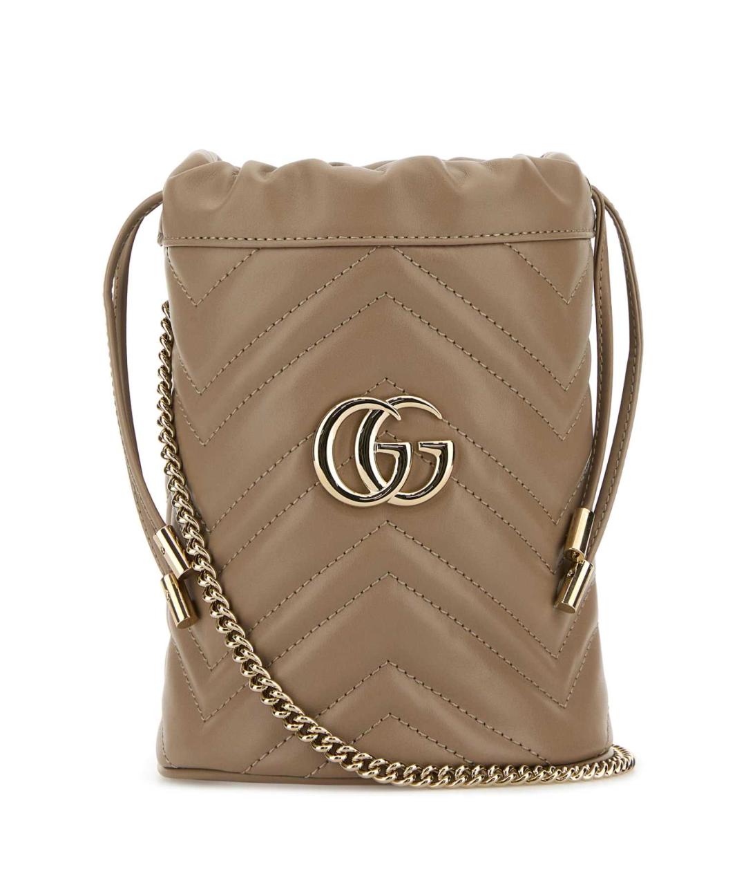 GUCCI Бежевая кожаная сумка через плечо, фото 1