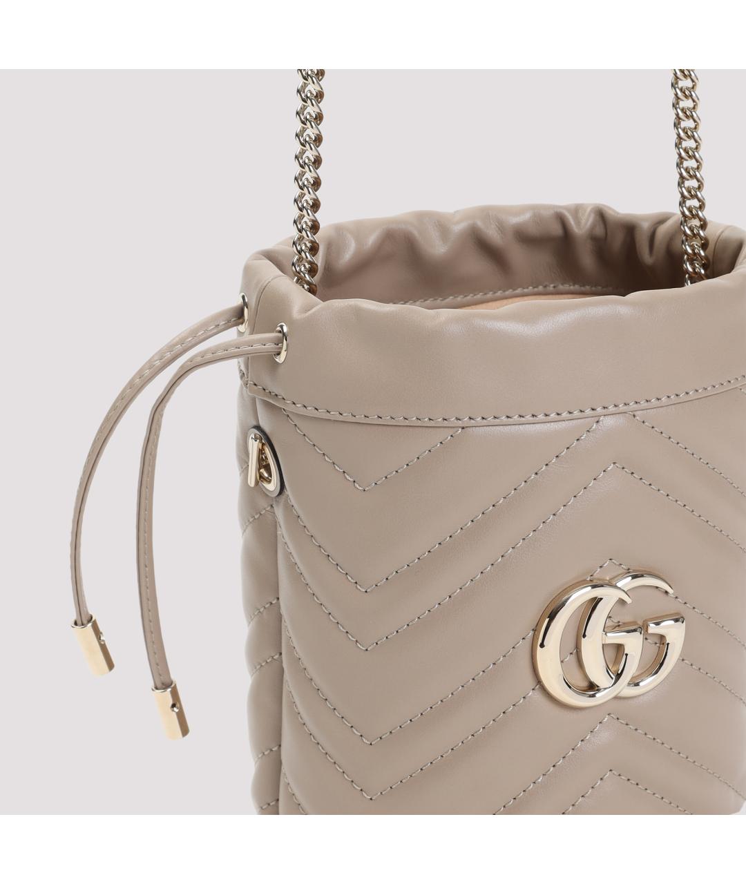 GUCCI Бежевая кожаная сумка через плечо, фото 4