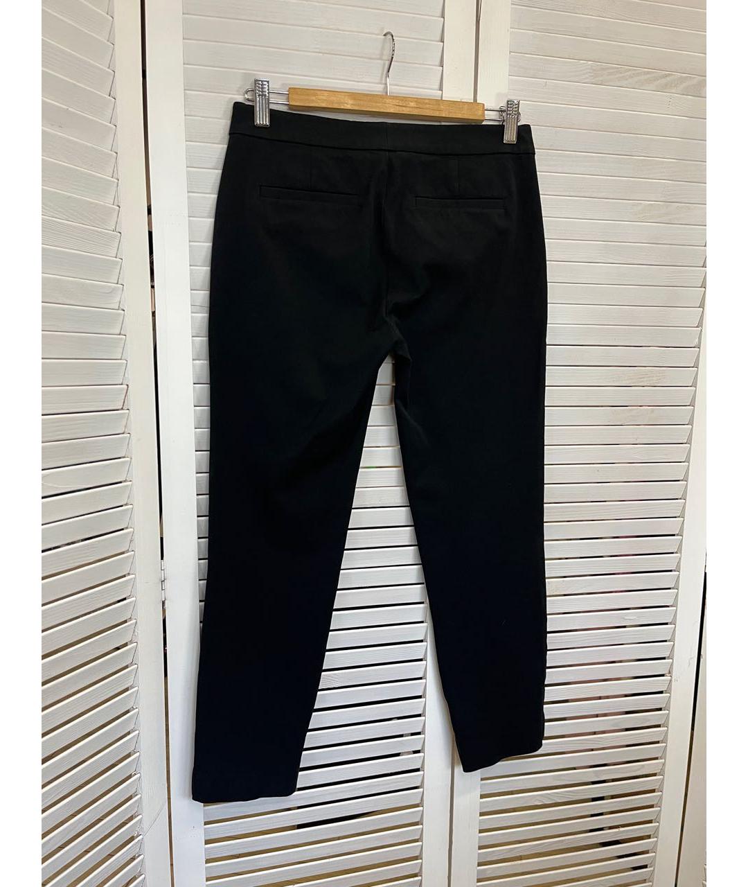 RALPH LAUREN Черные хлопко-эластановые прямые брюки, фото 3