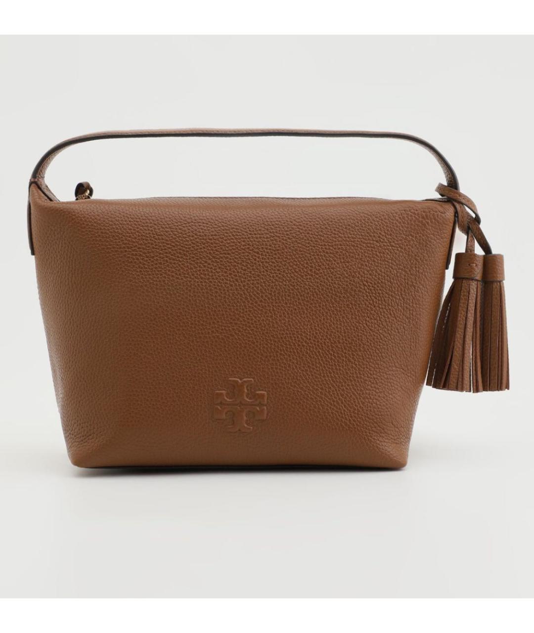 TORY BURCH Коричневая кожаная сумка через плечо, фото 3