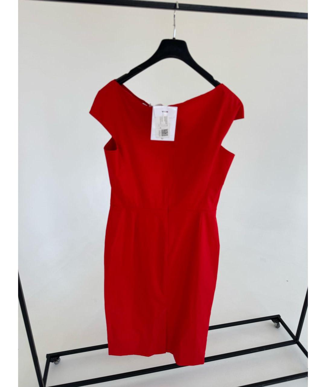 CHRISTIAN DIOR Красное хлопко-эластановое платье, фото 2