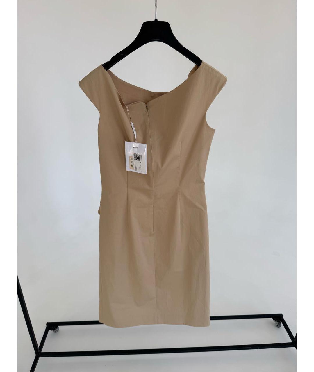 CHRISTIAN DIOR Бежевое хлопко-эластановое платье, фото 2
