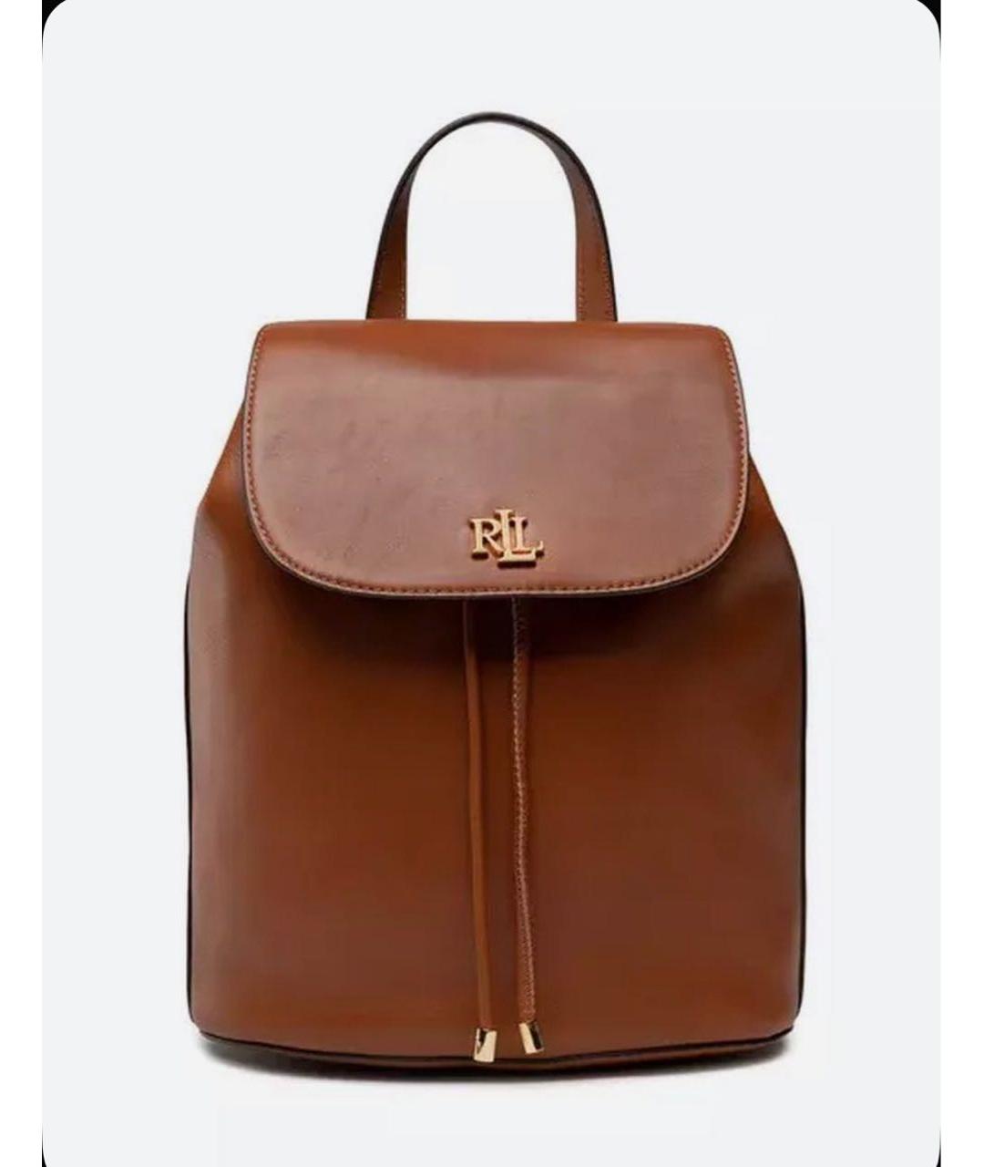 RALPH LAUREN Коричневый кожаный рюкзак, фото 3