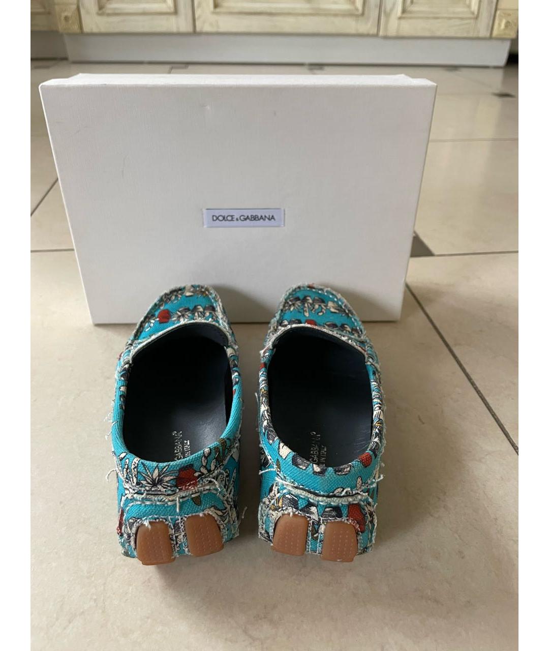 DOLCE&GABBANA Бирюзовые лоферы/мокасины, фото 3