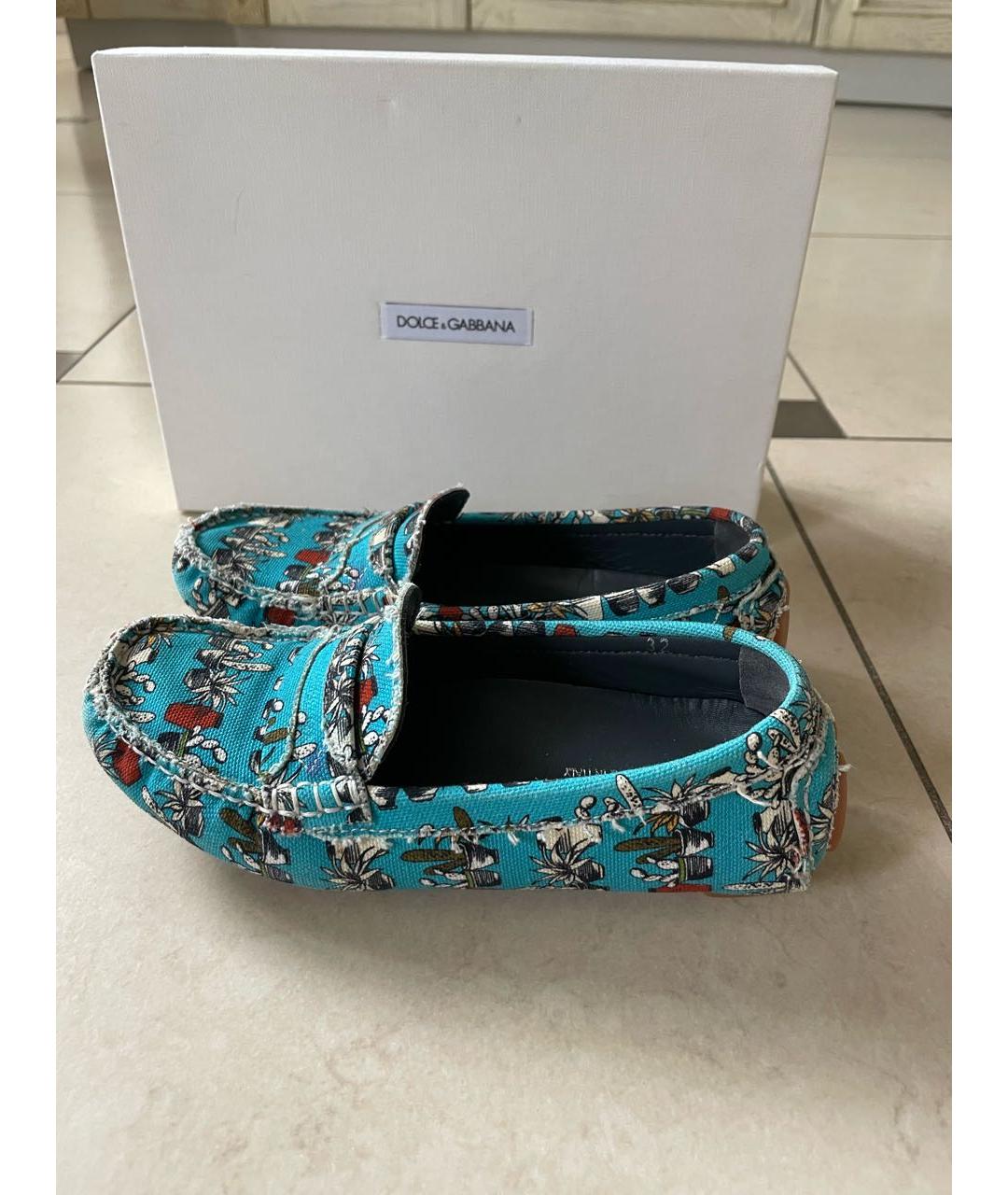 DOLCE&GABBANA Бирюзовые лоферы/мокасины, фото 6