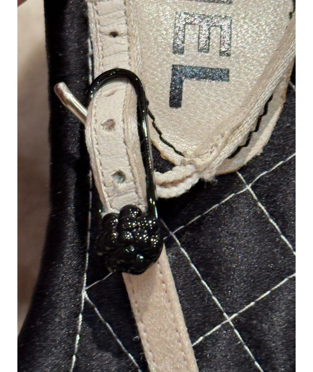 CHANEL Черные текстильные босоножки, фото 8