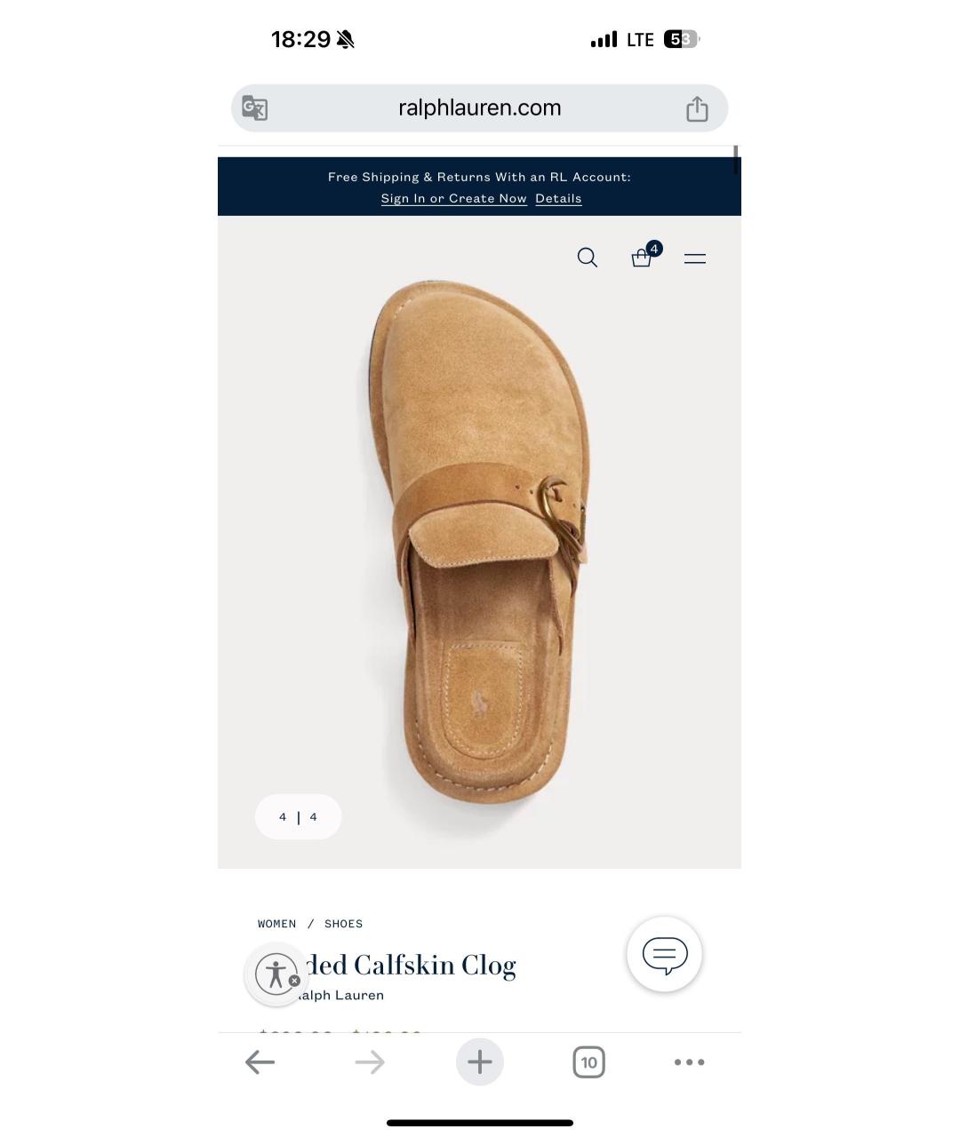 RALPH LAUREN Коричневые замшевые сабо, фото 4
