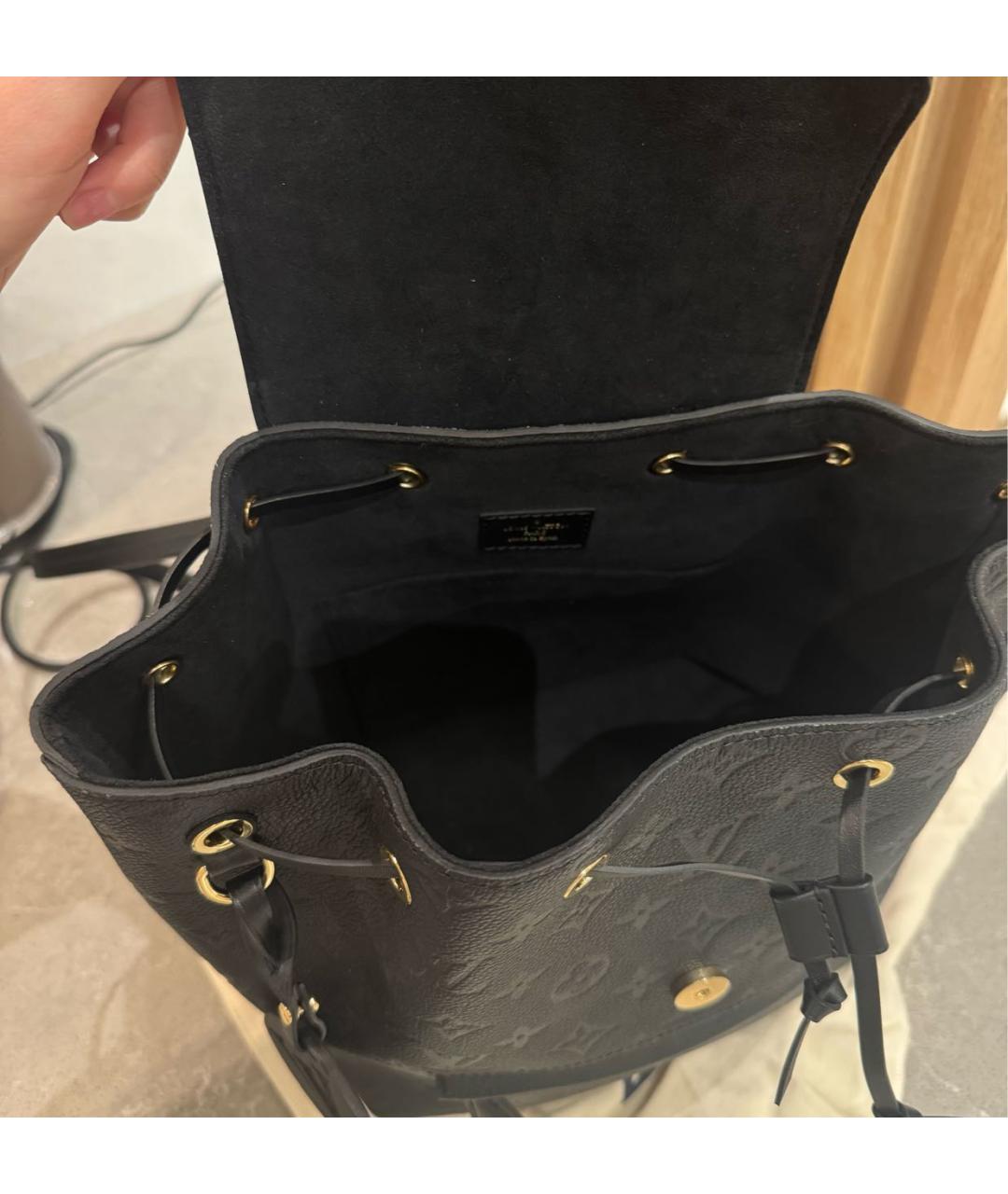 LOUIS VUITTON Черный кожаный рюкзак, фото 4
