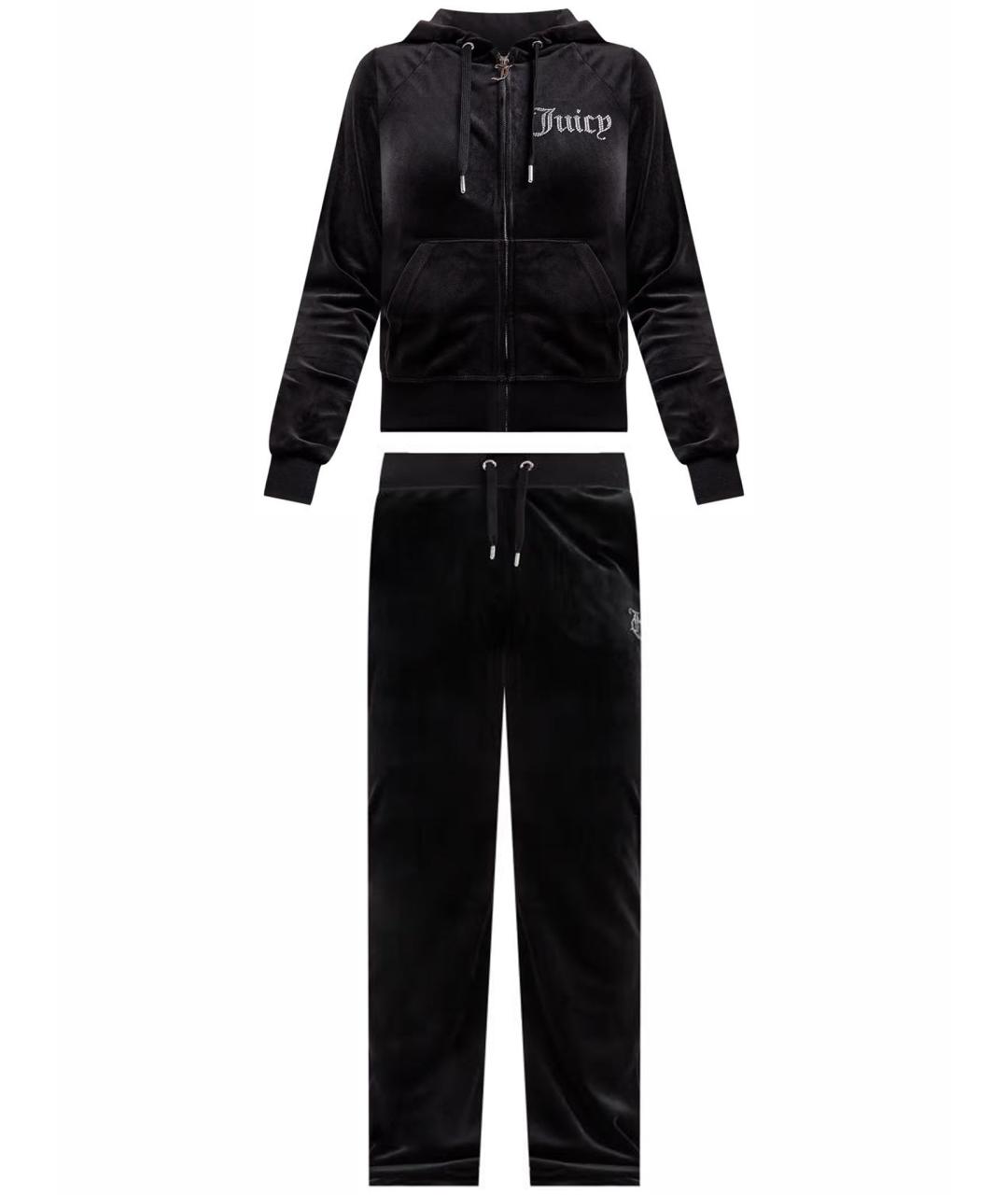 JUICY COUTURE Черный велюровый костюм с брюками, фото 1