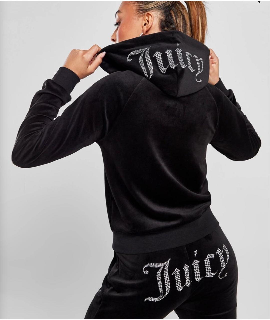 JUICY COUTURE Черный велюровый костюм с брюками, фото 3