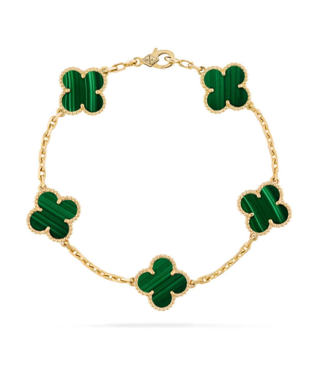 VAN CLEEF & ARPELS Зеленый браслет из желтого золота, фото 6
