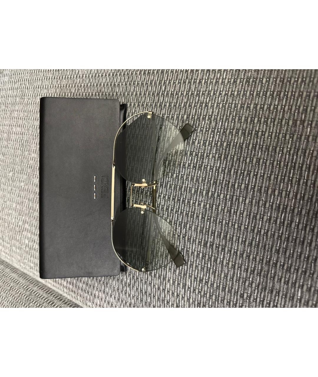 FENDI Антрацитовые металлические солнцезащитные очки, фото 5