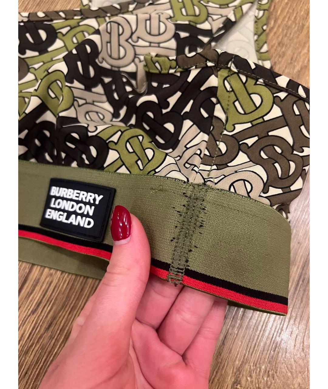 BURBERRY Зеленая хлопко-эластановая майка, фото 4