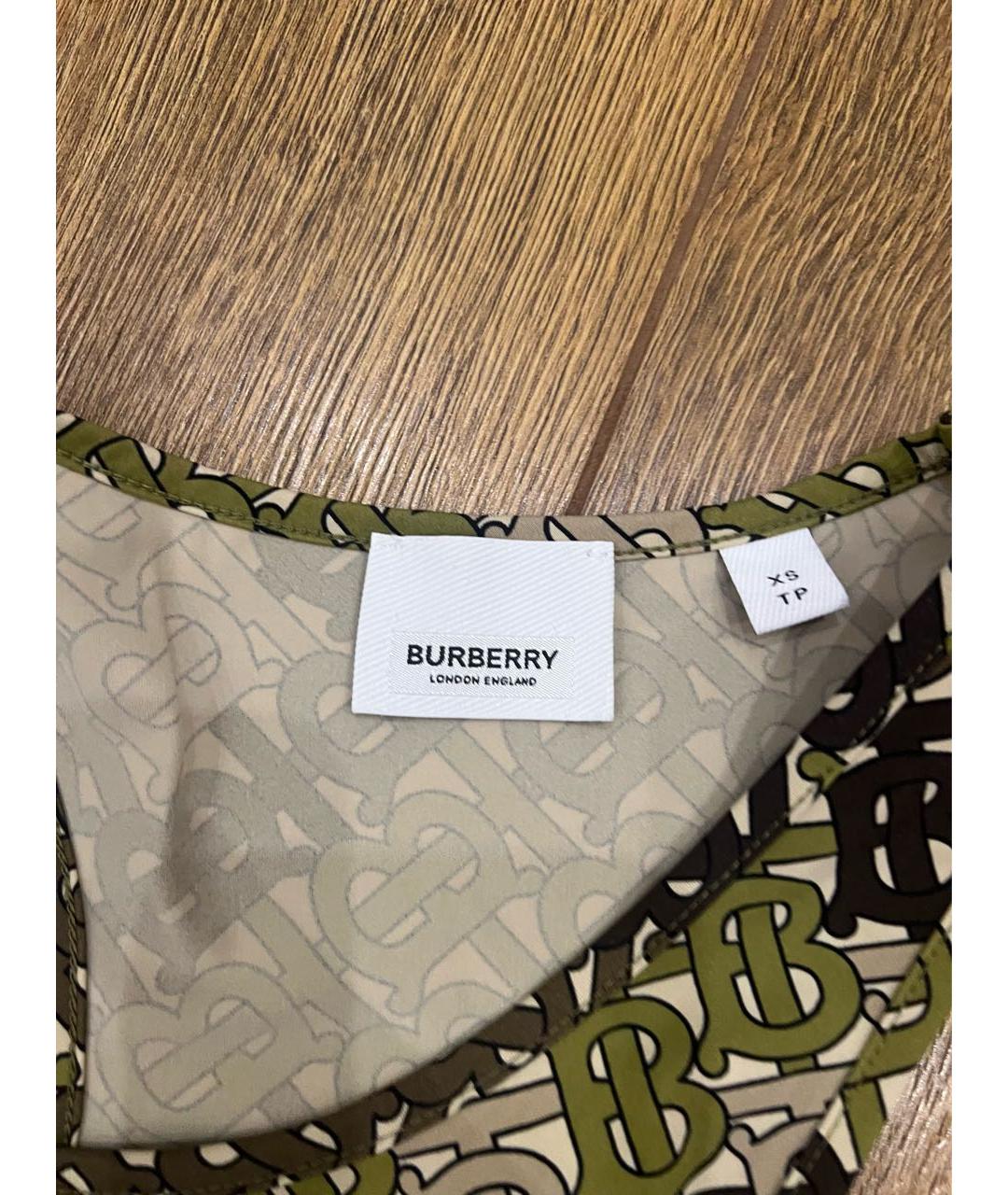 BURBERRY Зеленая хлопко-эластановая майка, фото 5