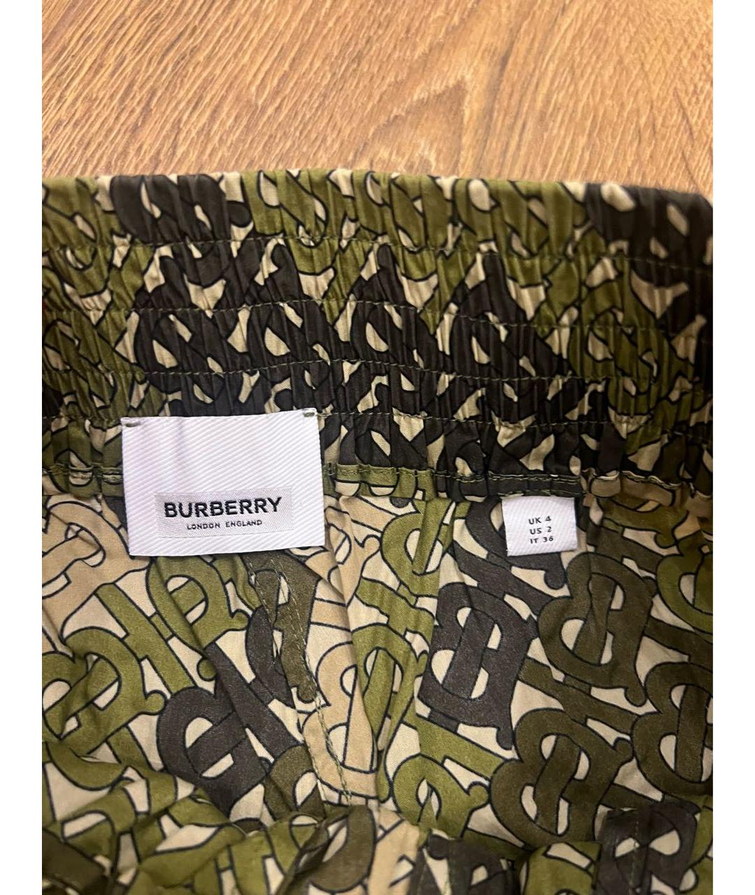 BURBERRY Зеленые хлопковые шорты, фото 3