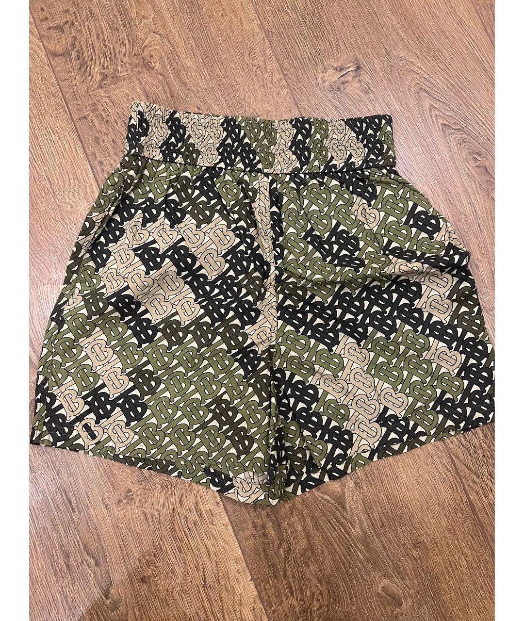 BURBERRY Зеленые хлопковые шорты, фото 4