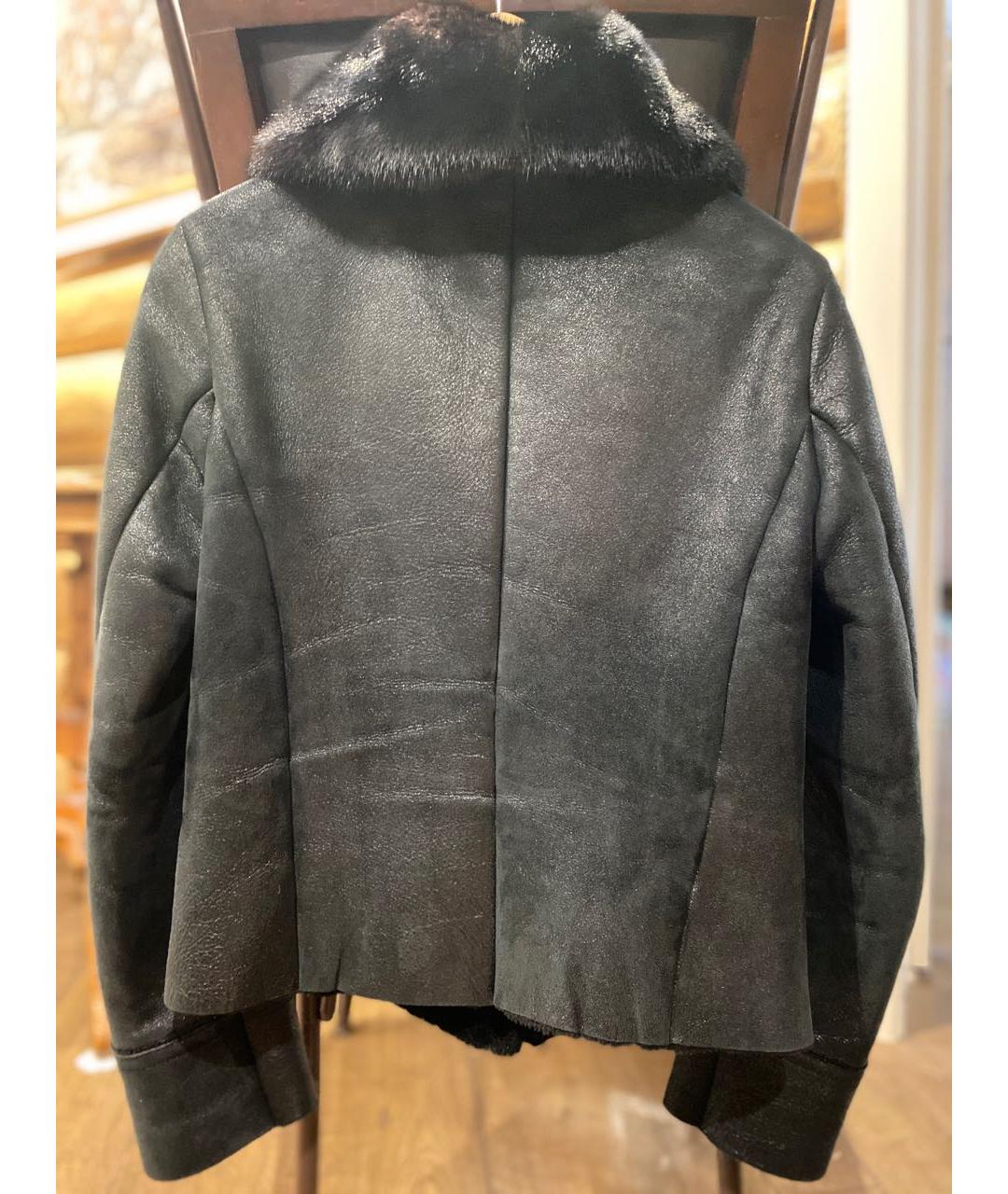 PRADA Черная кожаная дубленка, фото 2