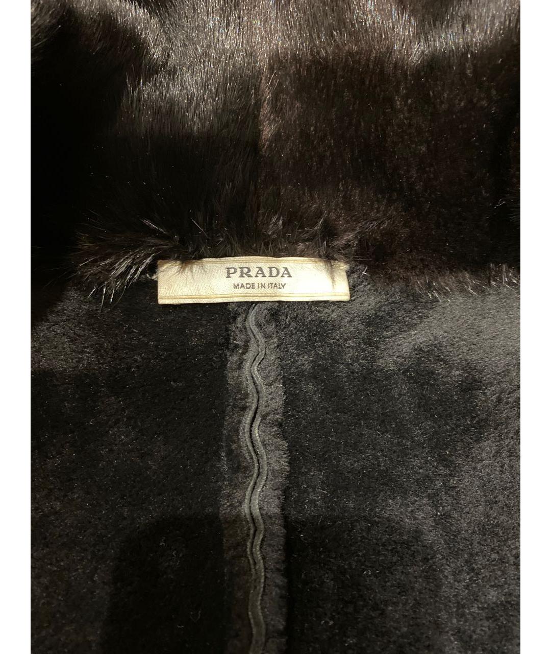 PRADA Черная кожаная дубленка, фото 3