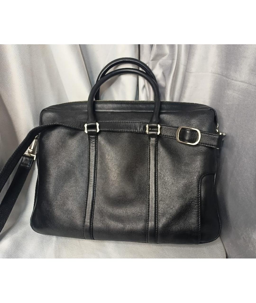 KENZO Черный кожаный портфель, фото 3