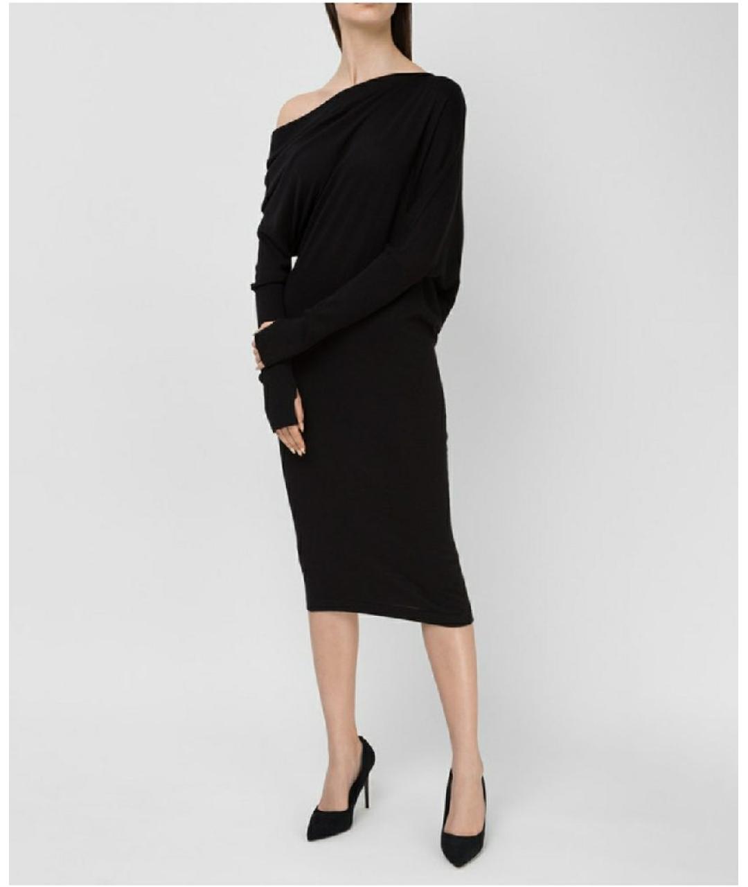 TOM FORD Черное кашемировое повседневное платье, фото 5