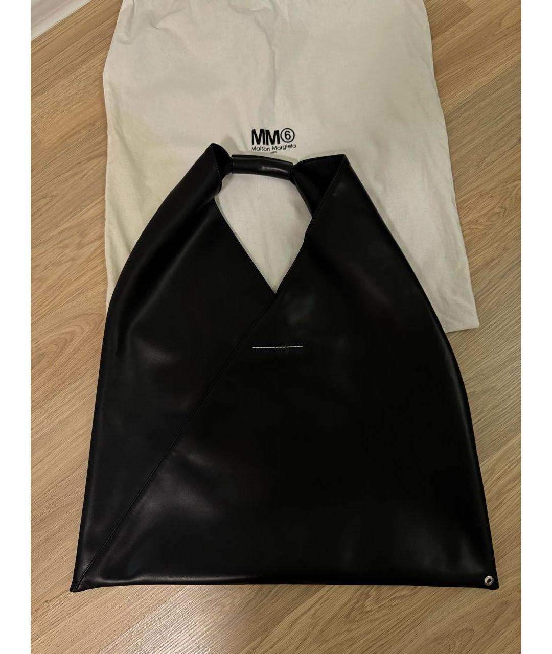 MM6 MAISON MARGIELA Черная сумка тоут из искусственной кожи, фото 2