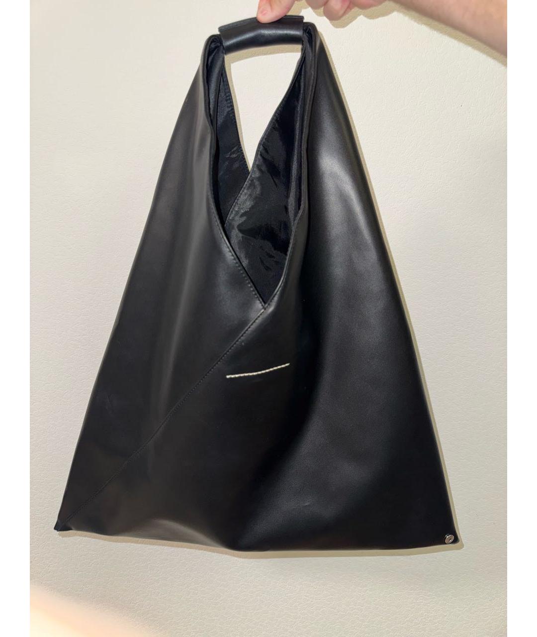 MM6 MAISON MARGIELA Черная сумка тоут из искусственной кожи, фото 4