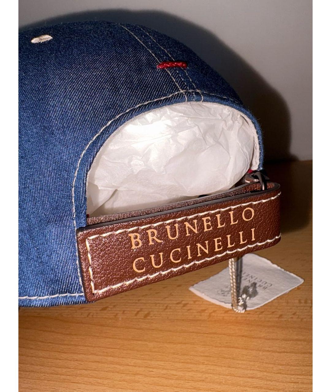 BRUNELLO CUCINELLI Синяя хлопковая кепка/бейсболка, фото 5