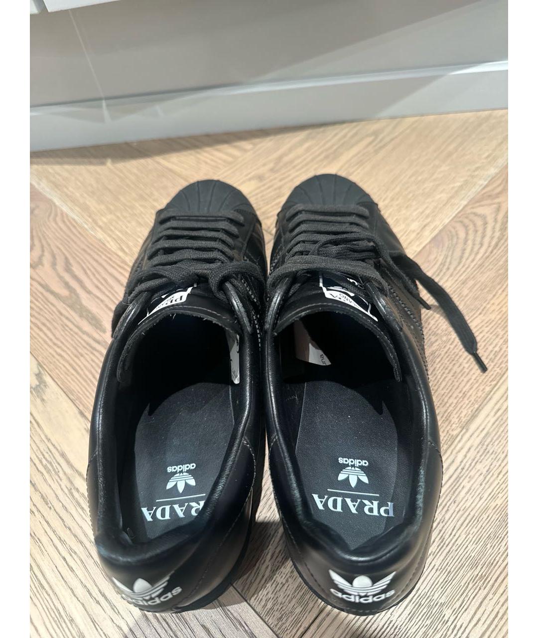 ADIDAS Черные низкие кроссовки / кеды из искусственной кожи, фото 3
