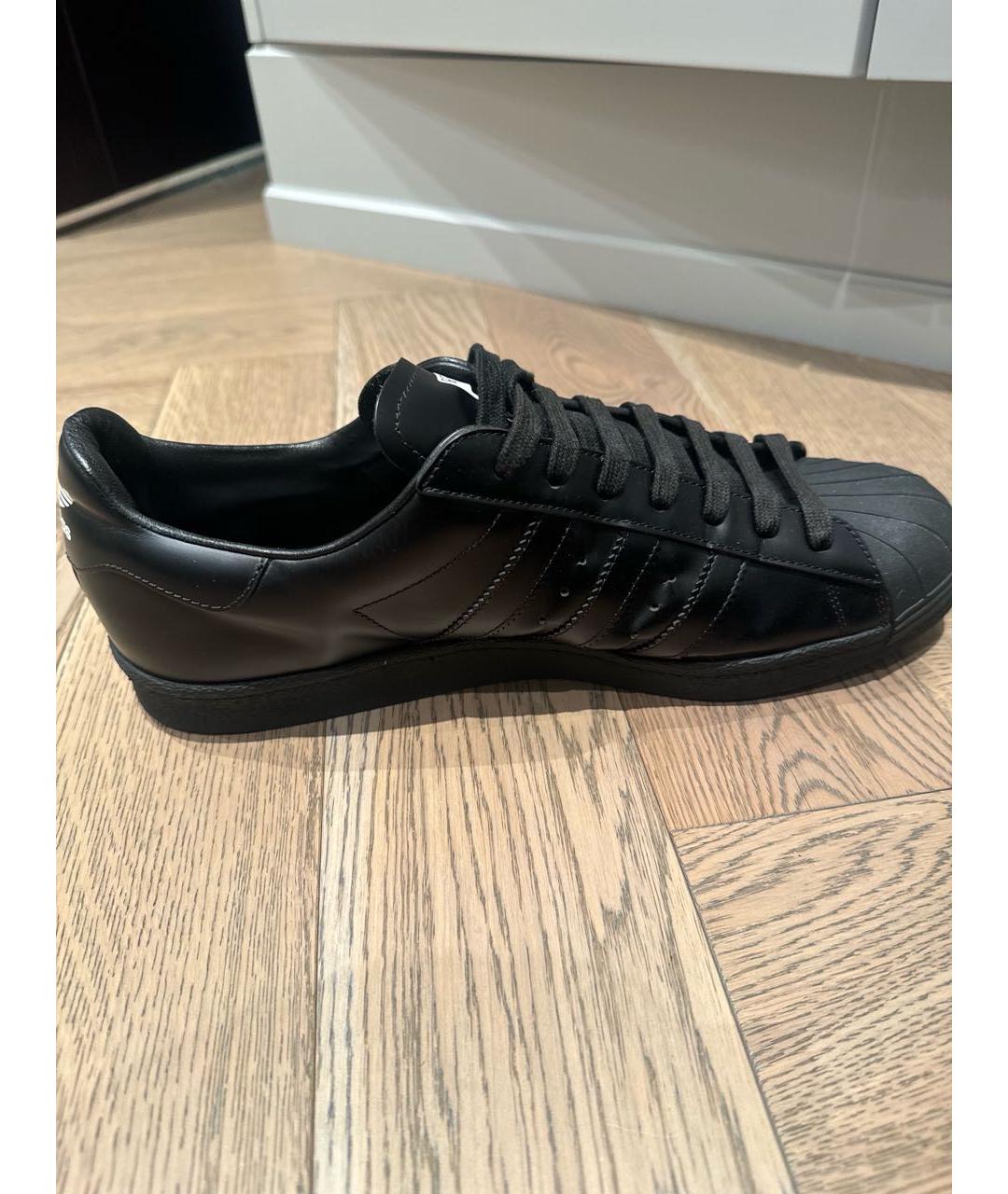 ADIDAS Черные низкие кроссовки / кеды из искусственной кожи, фото 6