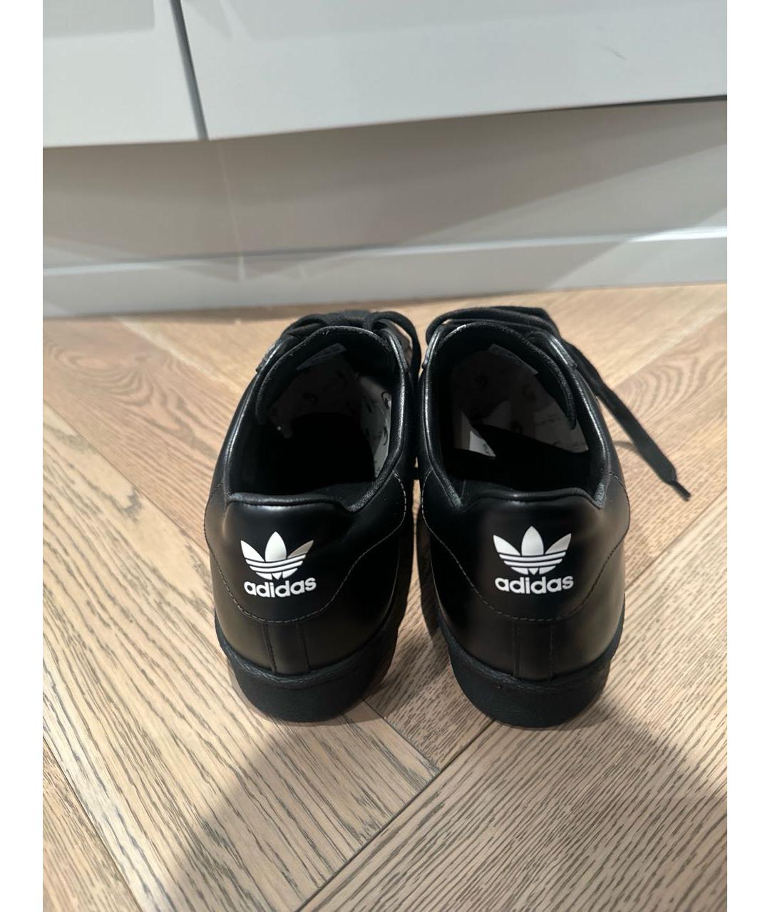 ADIDAS Черные низкие кроссовки / кеды из искусственной кожи, фото 4