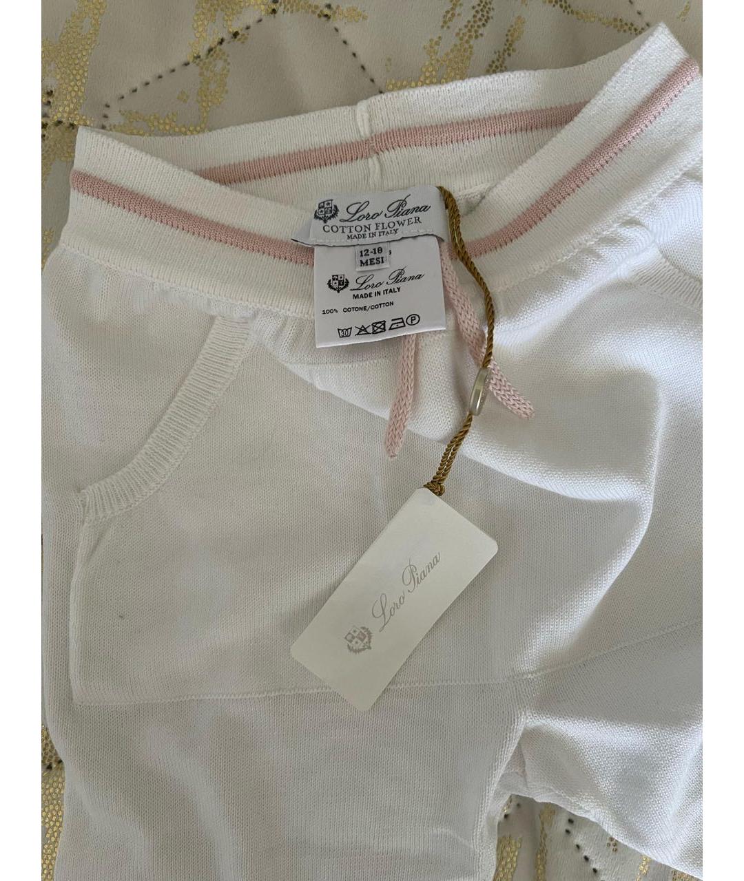 LORO PIANA Белые хлопковые брюки и шорты, фото 3