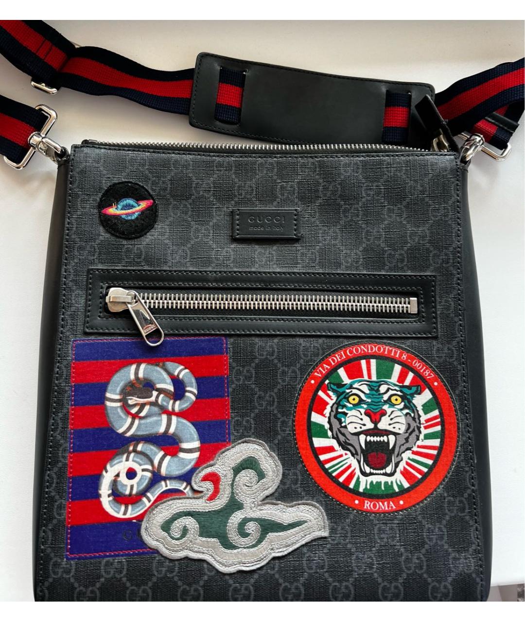 GUCCI Черная кожаная сумка на плечо, фото 2
