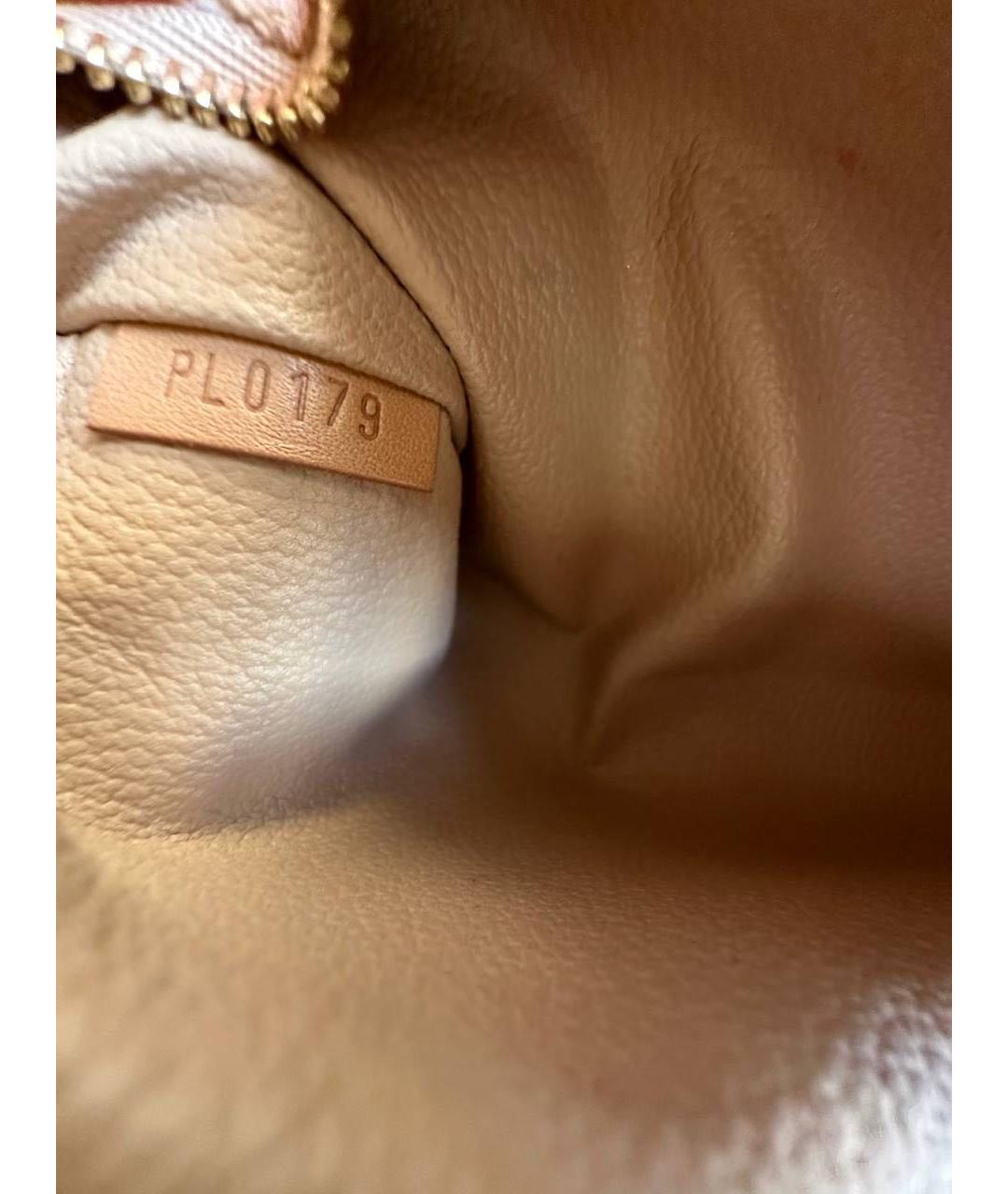 LOUIS VUITTON Коричневая кожаная косметичка, фото 3