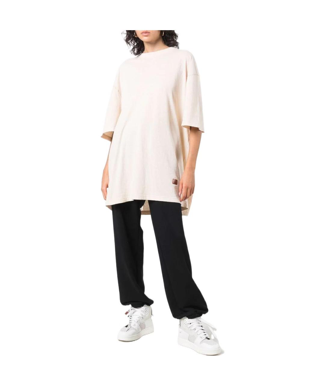 ACNE STUDIOS Бежевая хлопковая футболка, фото 3