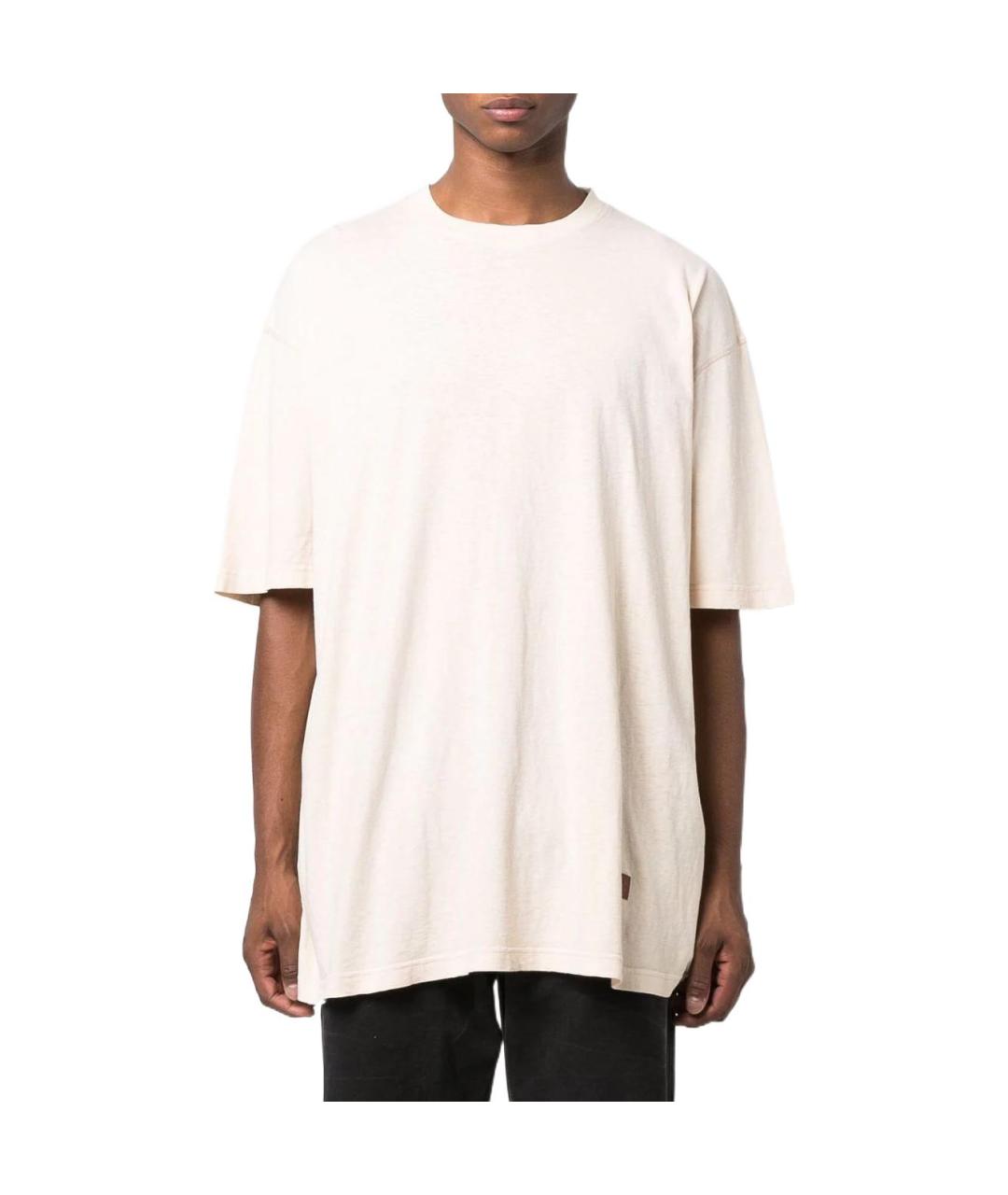 ACNE STUDIOS Бежевая хлопковая футболка, фото 6