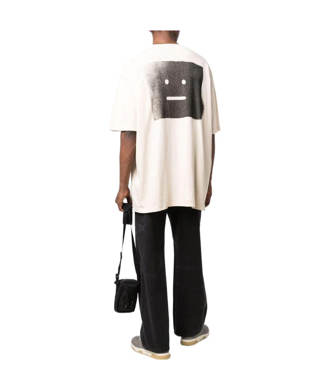 ACNE STUDIOS Бежевая хлопковая футболка, фото 4