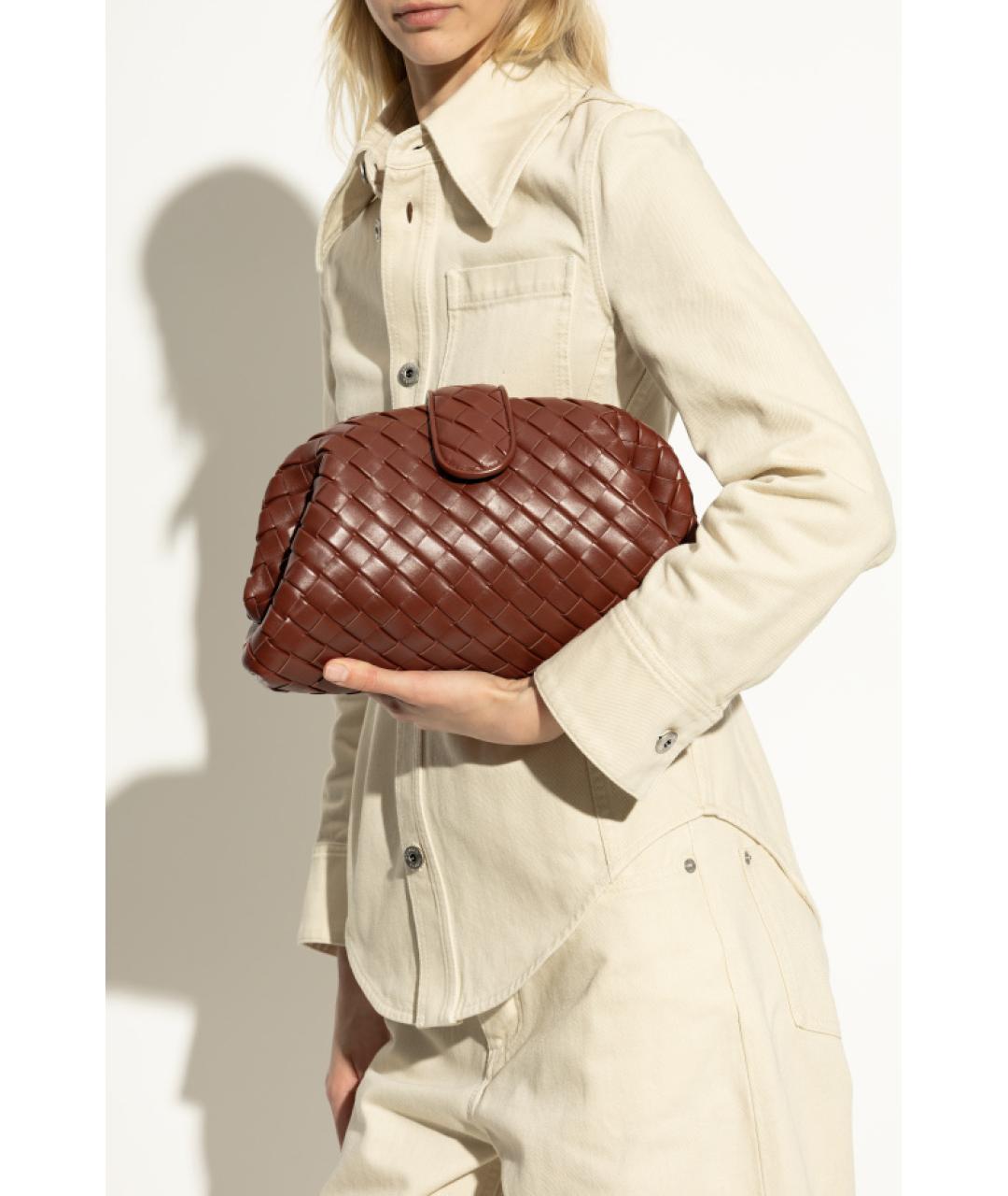 BOTTEGA VENETA Коричневая кожаная сумка через плечо, фото 4