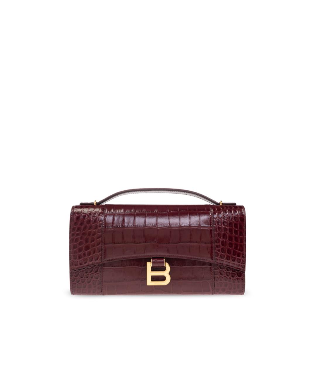 BALENCIAGA Бордовая кожаная сумка с короткими ручками, фото 1