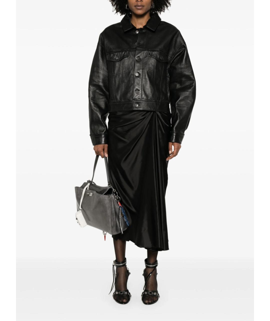 BALENCIAGA Черная юбка миди, фото 5