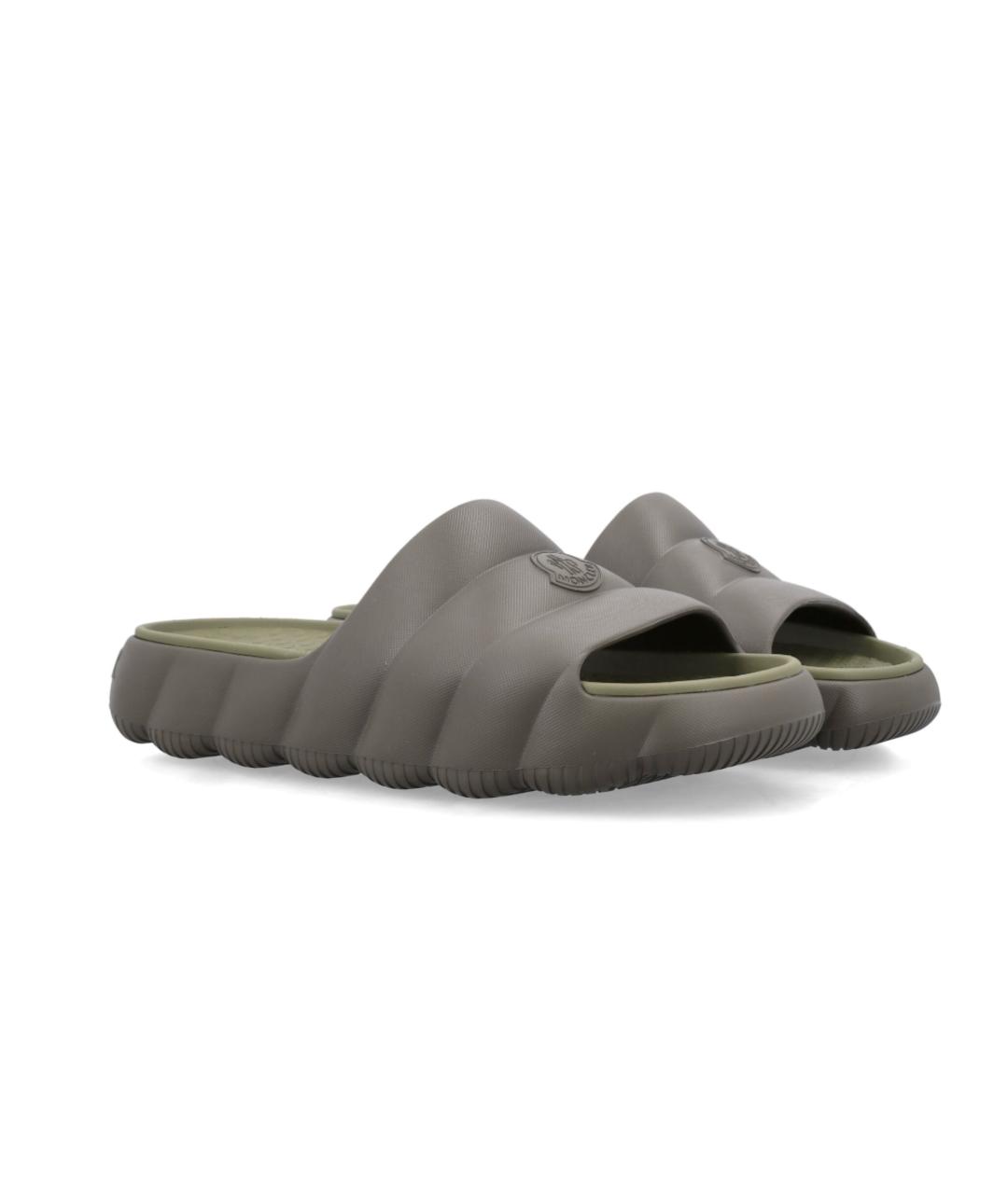 MONCLER Хаки шлепанцы, фото 2