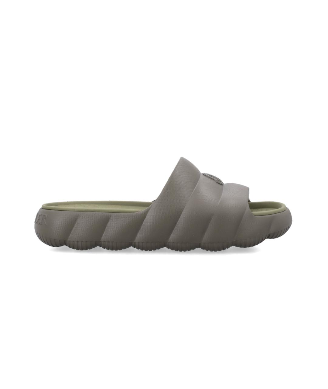 MONCLER Хаки шлепанцы, фото 1
