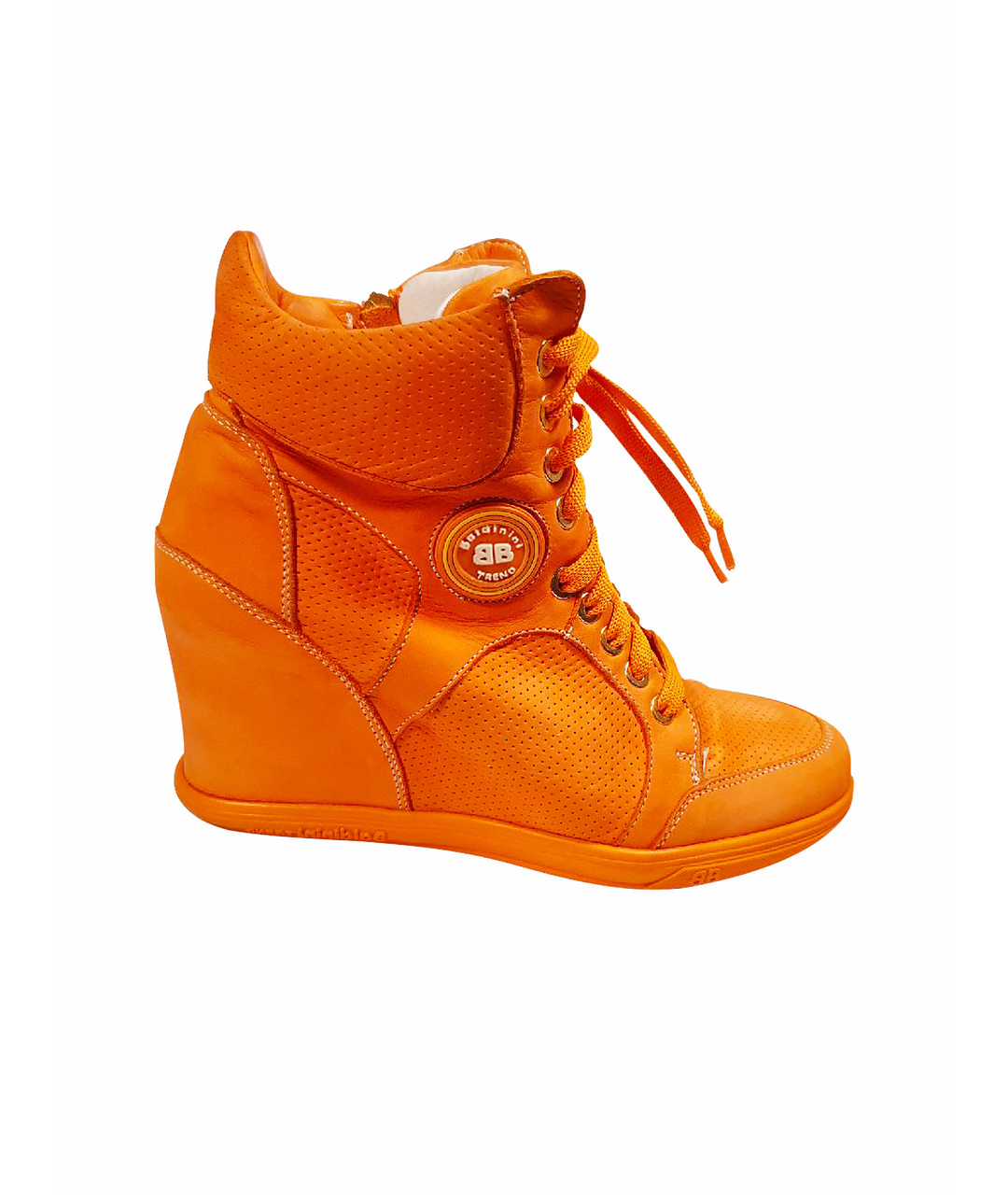 BALDININI Оранжевое нубуковые кроссовки, фото 1