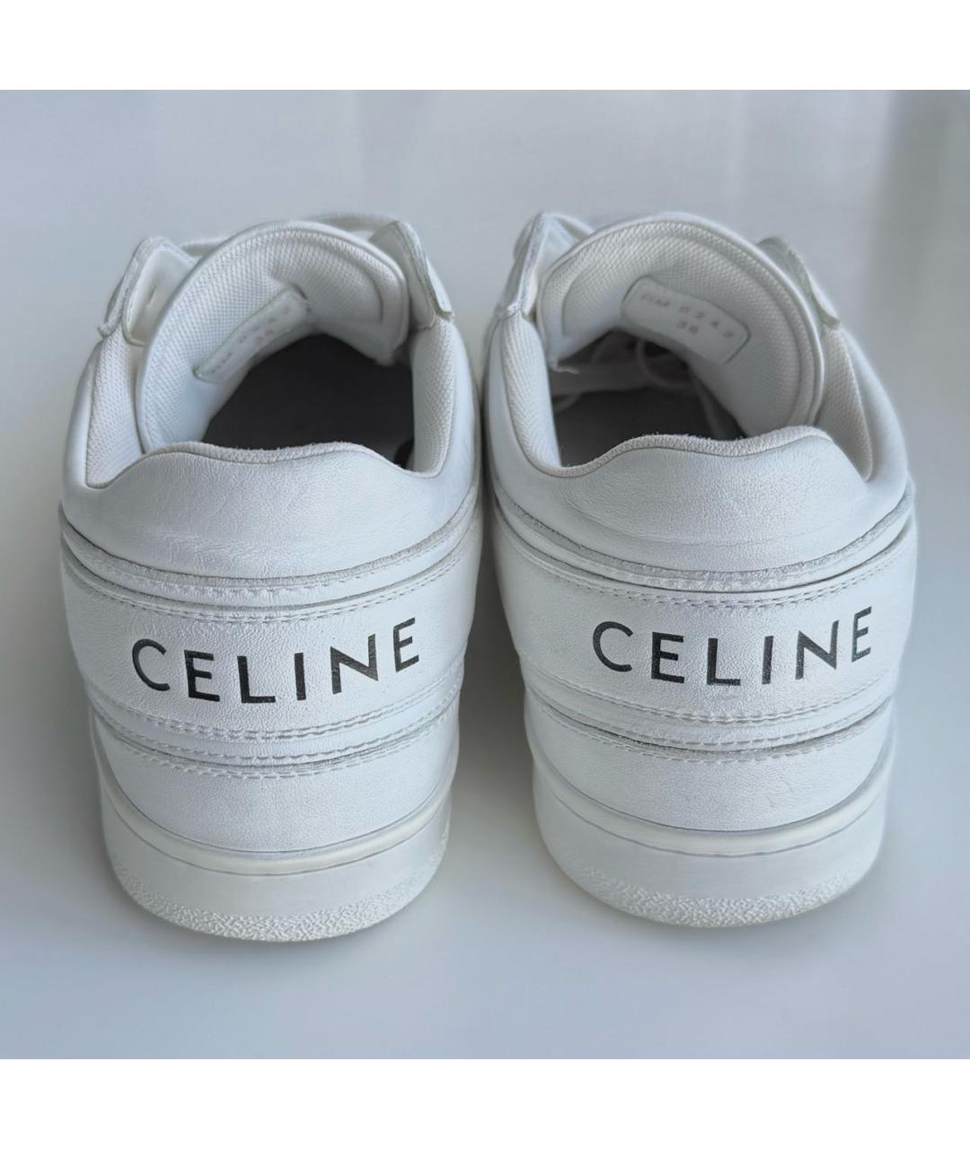 CELINE Белые кожаные кеды, фото 3