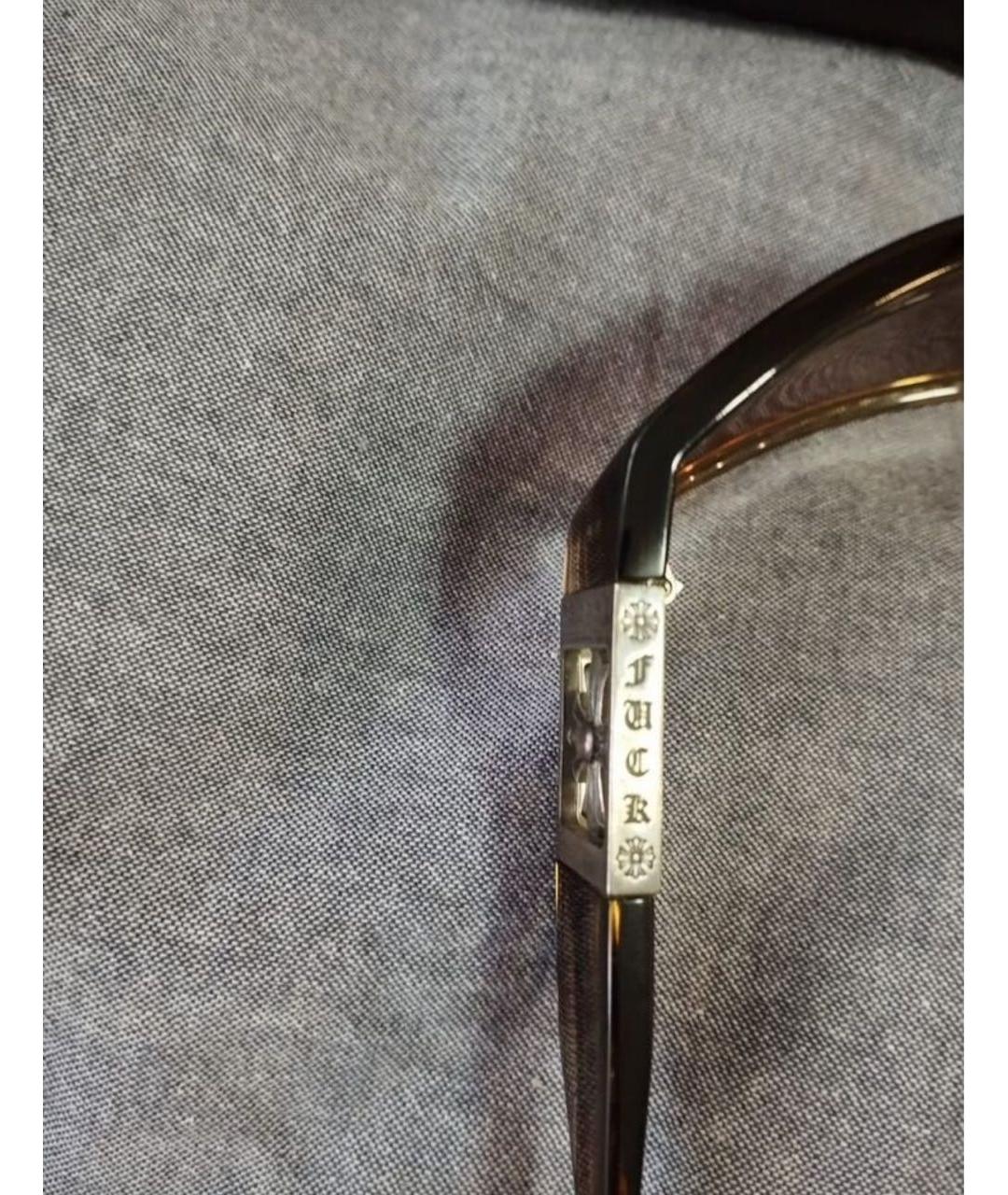 CHROME HEARTS Коричневые пластиковые солнцезащитные очки, фото 5