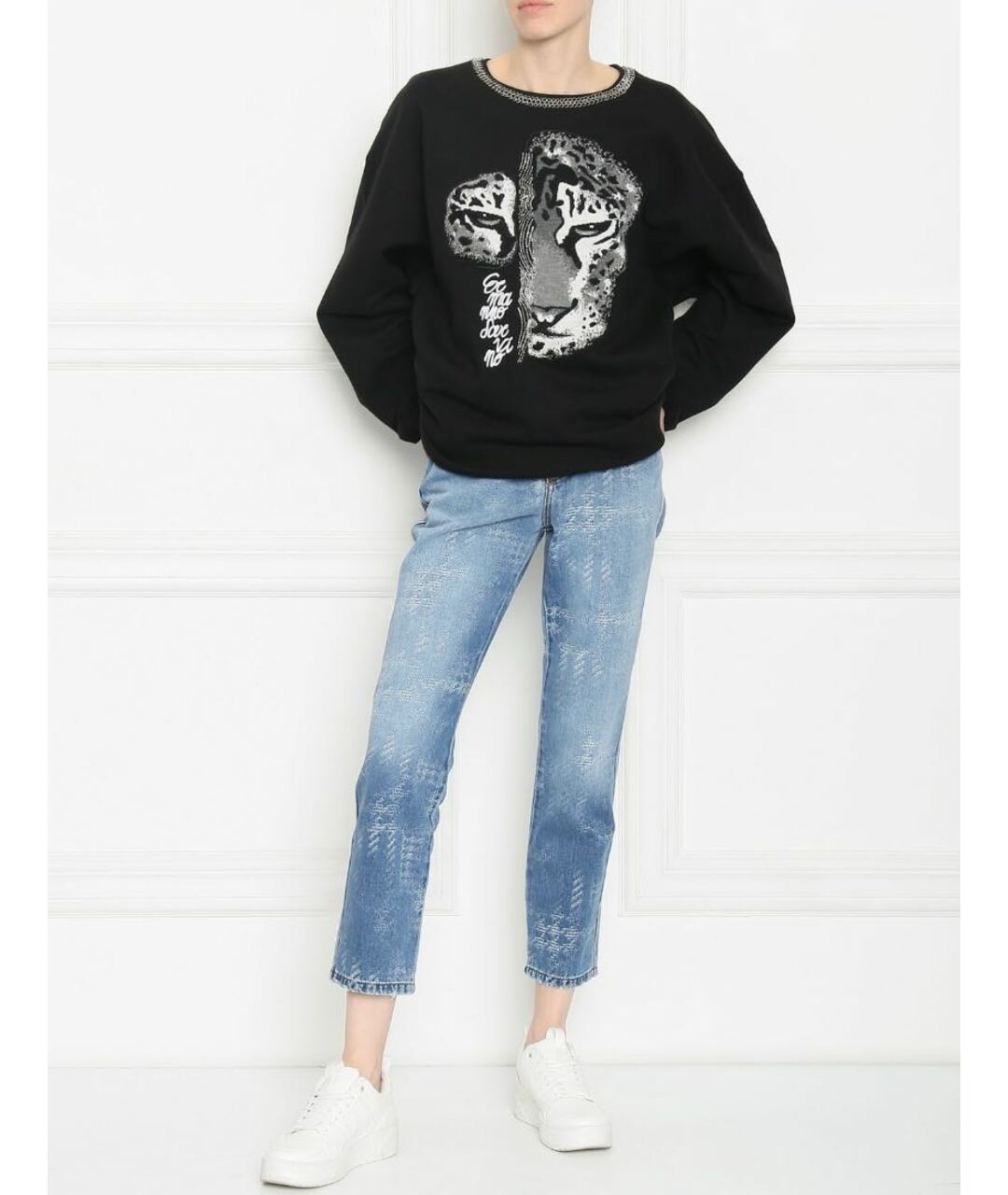 ERMANNO SCERVINO Голубые хлопко-эластановые прямые джинсы, фото 2