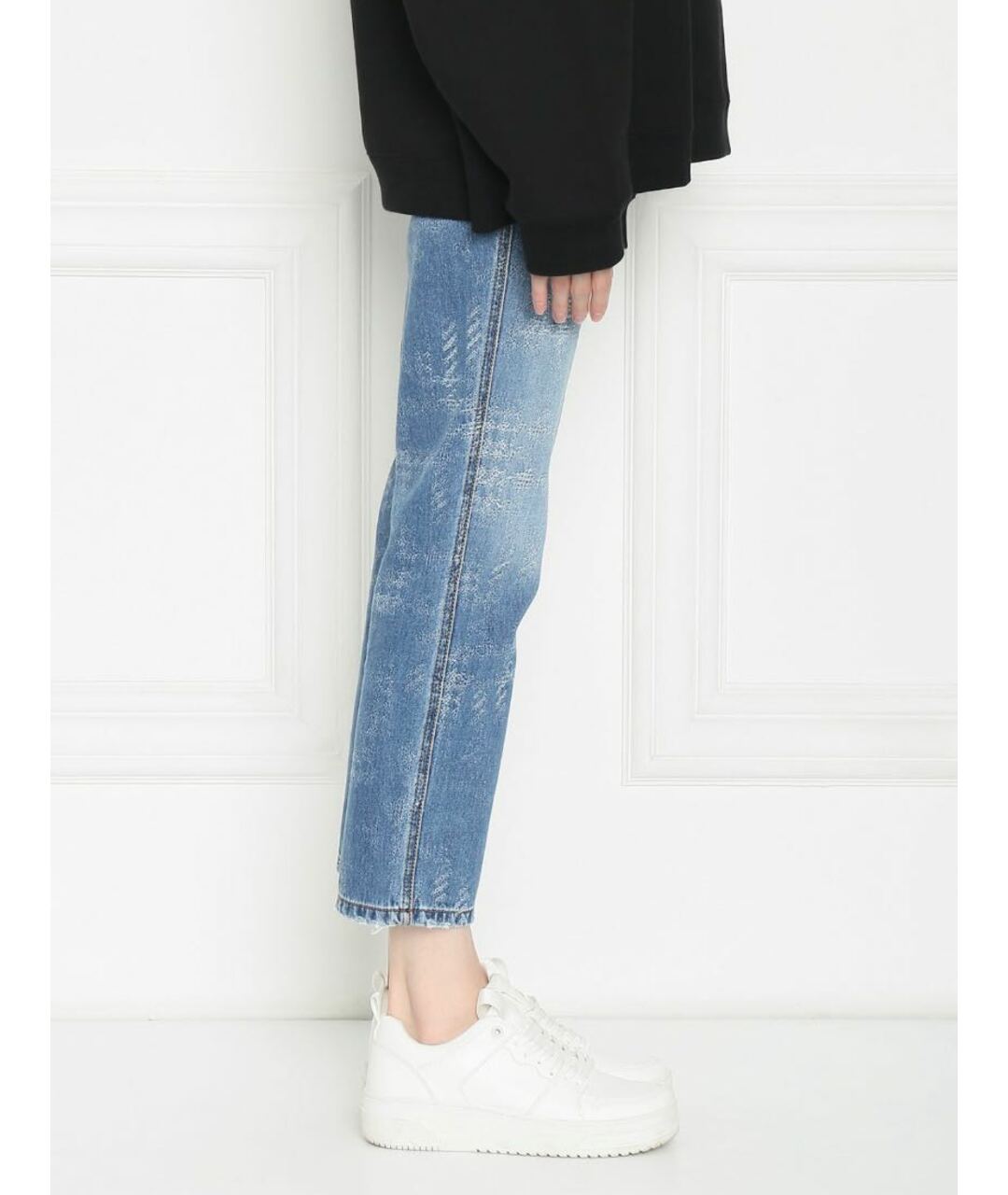 ERMANNO SCERVINO Голубые хлопко-эластановые прямые джинсы, фото 5