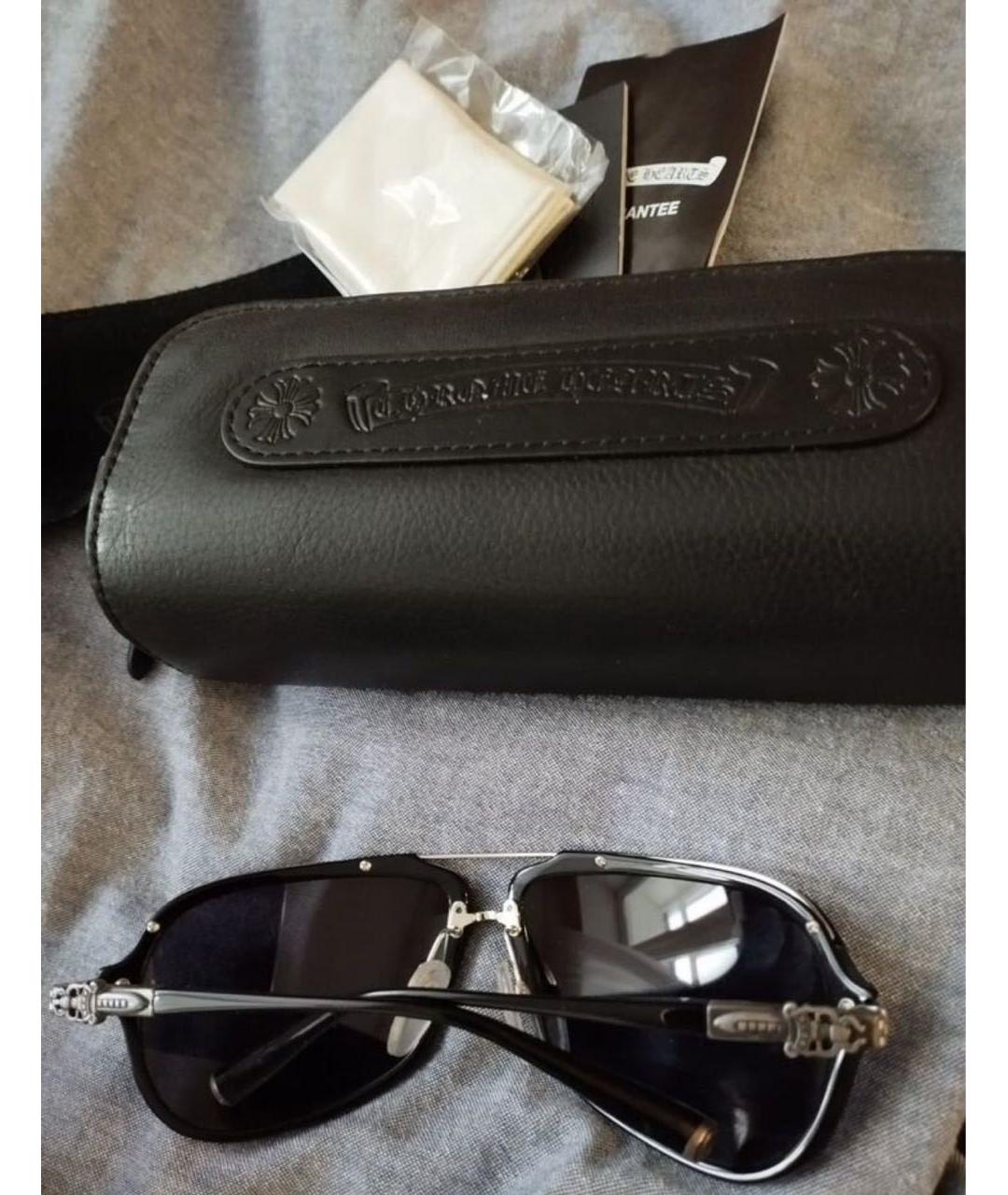 CHROME HEARTS Черные металлические солнцезащитные очки, фото 6