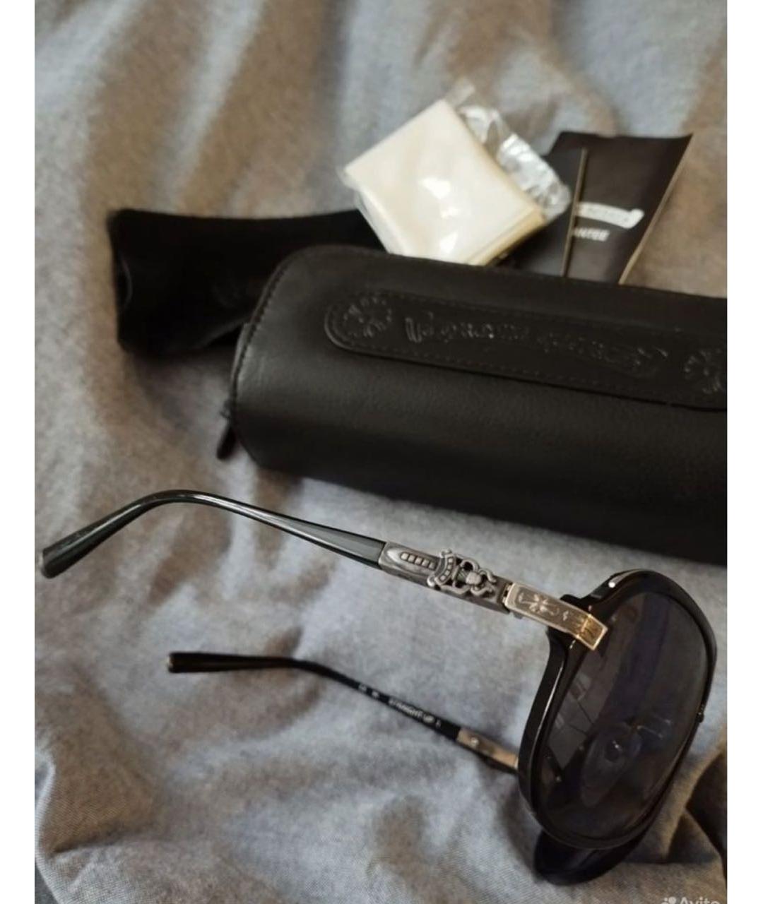 CHROME HEARTS Черные металлические солнцезащитные очки, фото 3