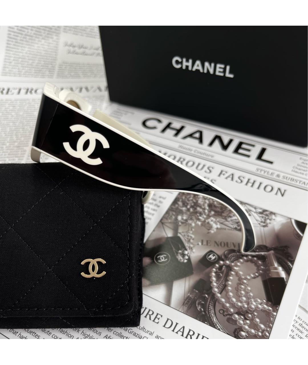 CHANEL Черные пластиковые солнцезащитные очки, фото 5