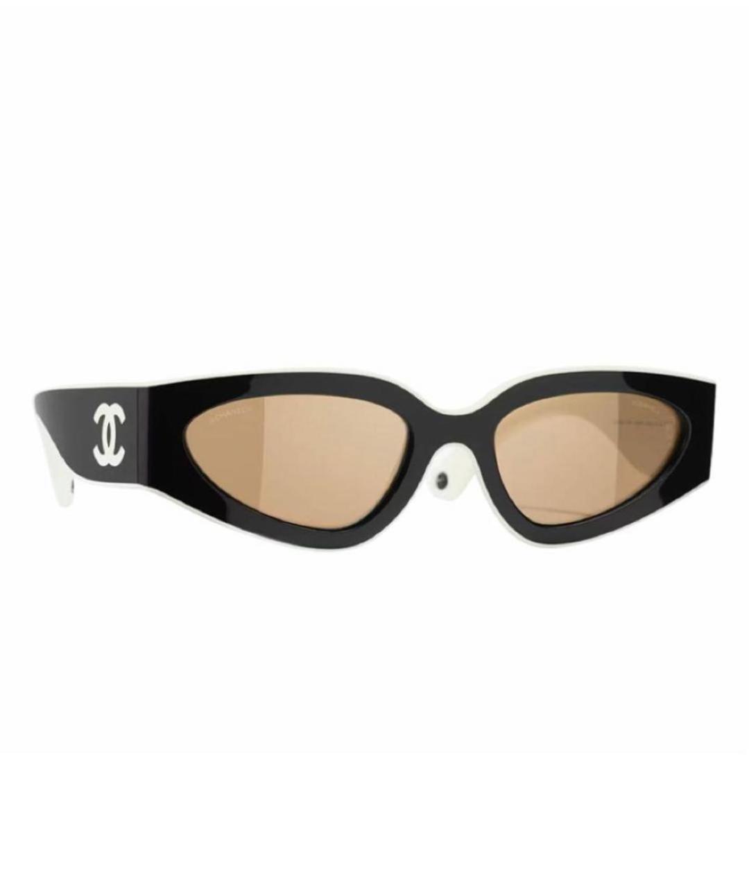CHANEL Черные пластиковые солнцезащитные очки, фото 1